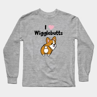 I Heart Wigglebutts Corgi Dog Long Sleeve T-Shirt